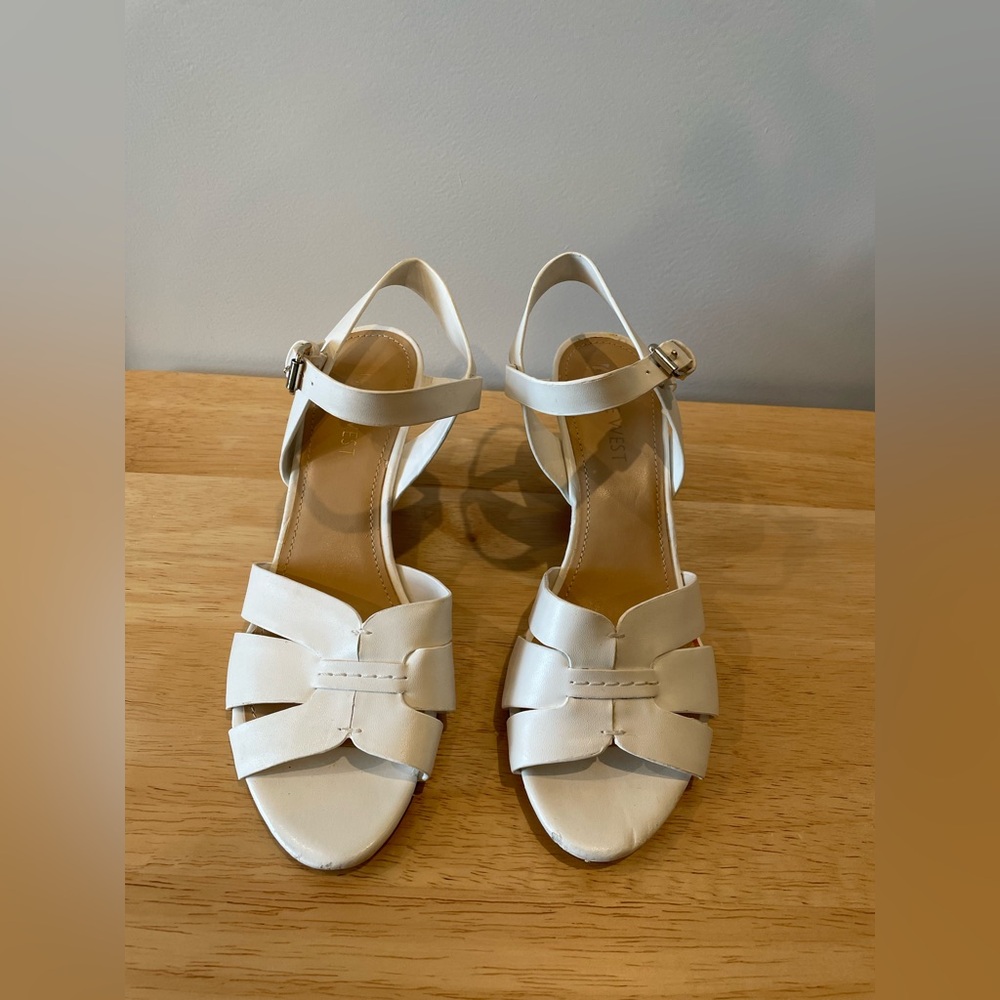 Nine West Elegant White Strap Sandals